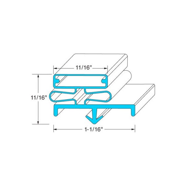 Allpoints Allpoints 74-1176 Magnetic Door Gasket - 22 7/8" x 28 1/4" 741176 - main
